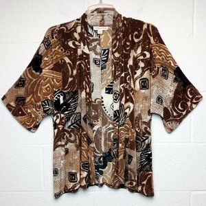 COLDWATER CREEK Slinky Travel Knit Cardigan Top Large R2104-119